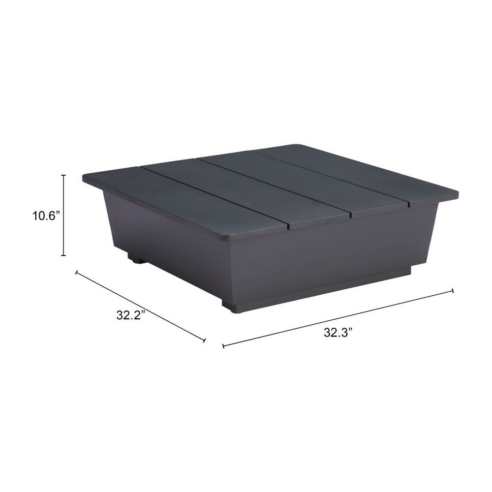 32" Gray Aluminum Square Outdoor Coffee Table