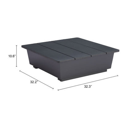 32" Gray Aluminum Square Outdoor Coffee Table