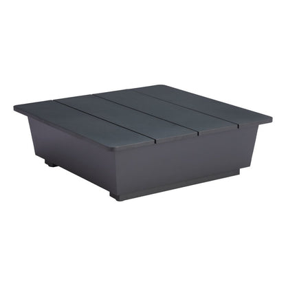 32" Gray Aluminum Square Outdoor Coffee Table