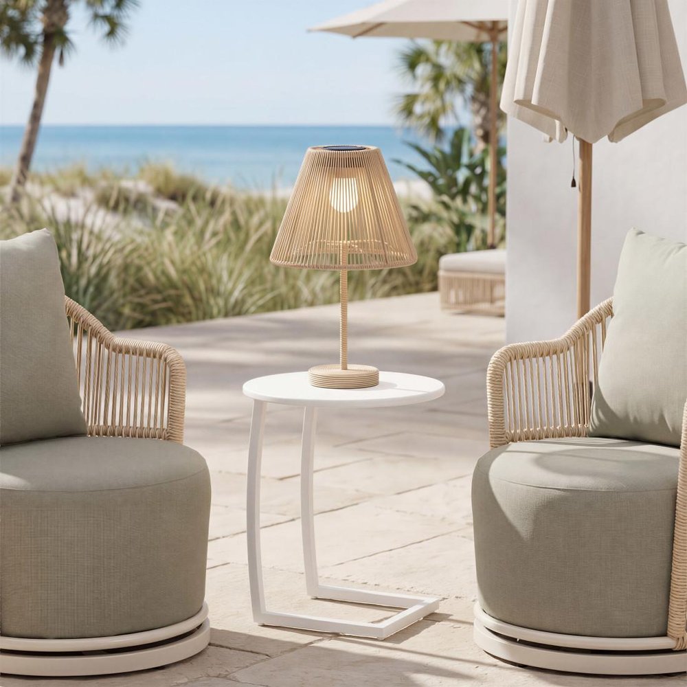 20" White Aluminum Round Outdoor Side Table