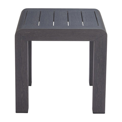 23" Black Aluminum Square Outdoor Side Table