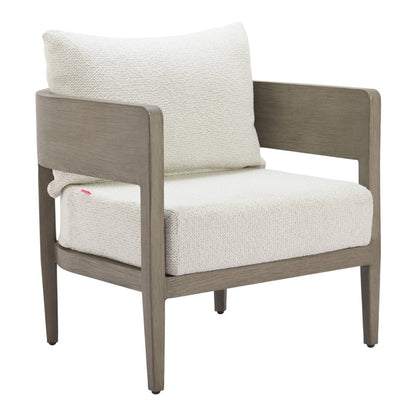 28" Beige Upholstered Arm Chair