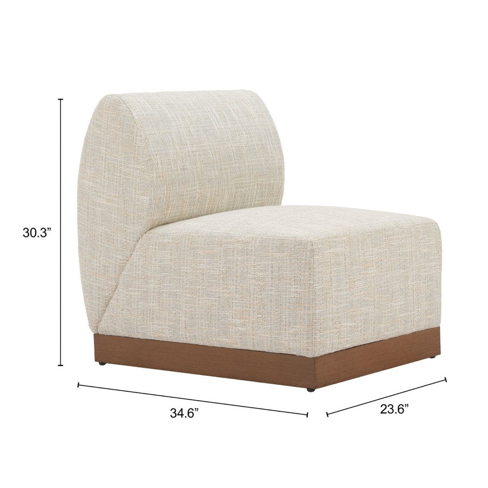 24" Beige Aluminum Outdoor Accent Chair