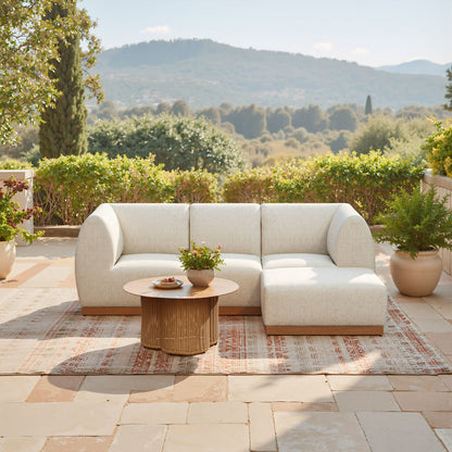 24" Beige Aluminum Outdoor Accent Chair