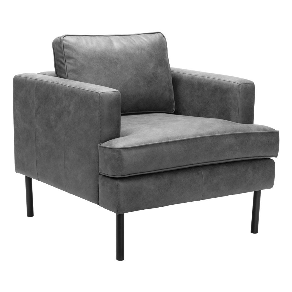 33" Gray Upholstered Arm Chair