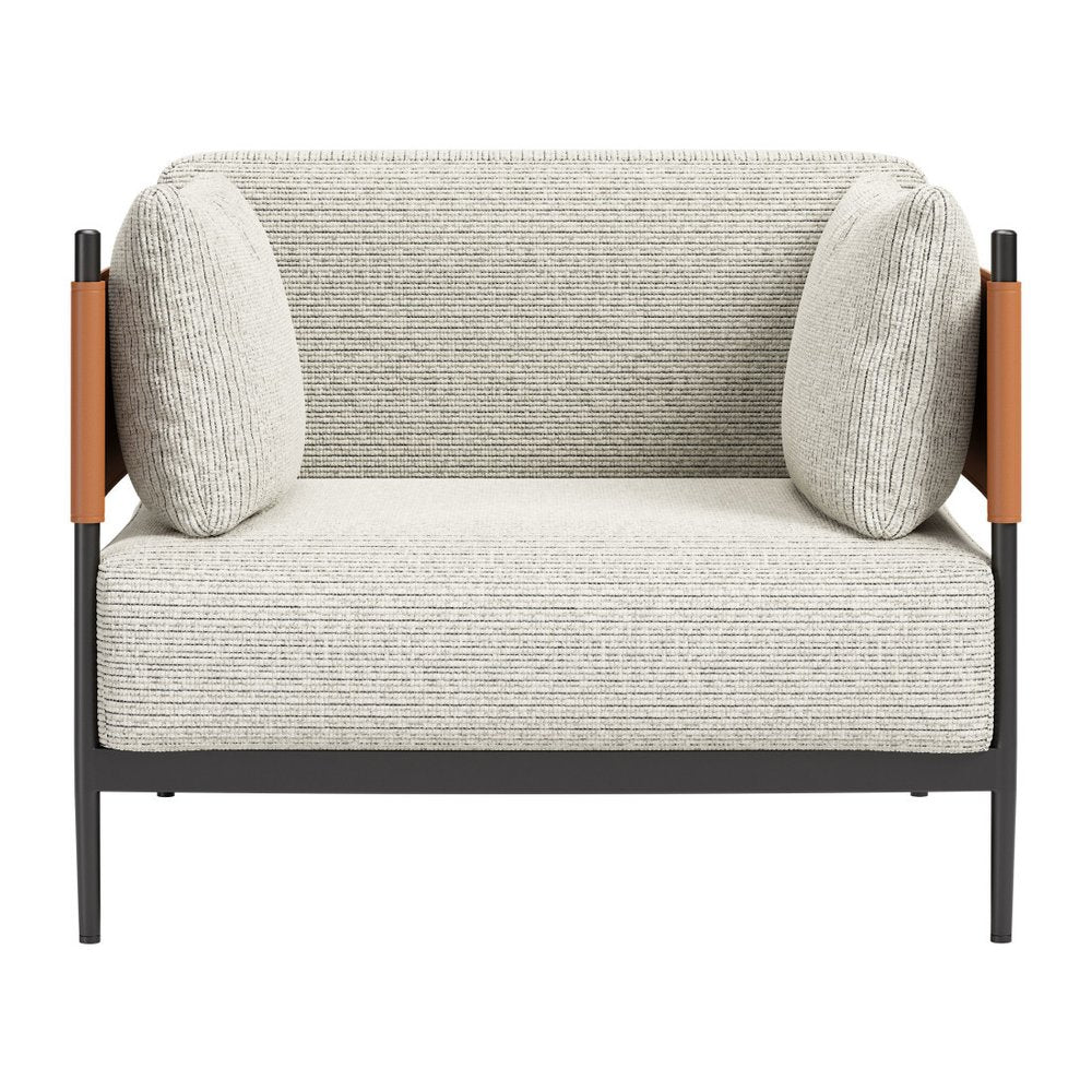 34" Gray Upholstered Arm Chair