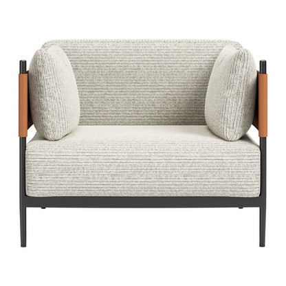 34" Gray Upholstered Arm Chair