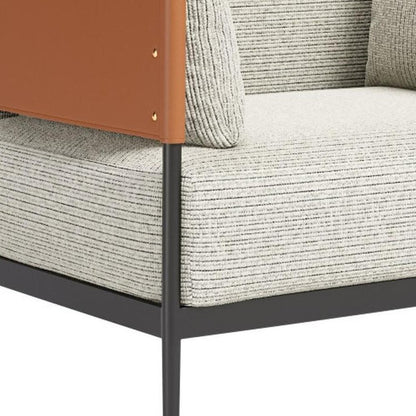 34" Gray Upholstered Arm Chair