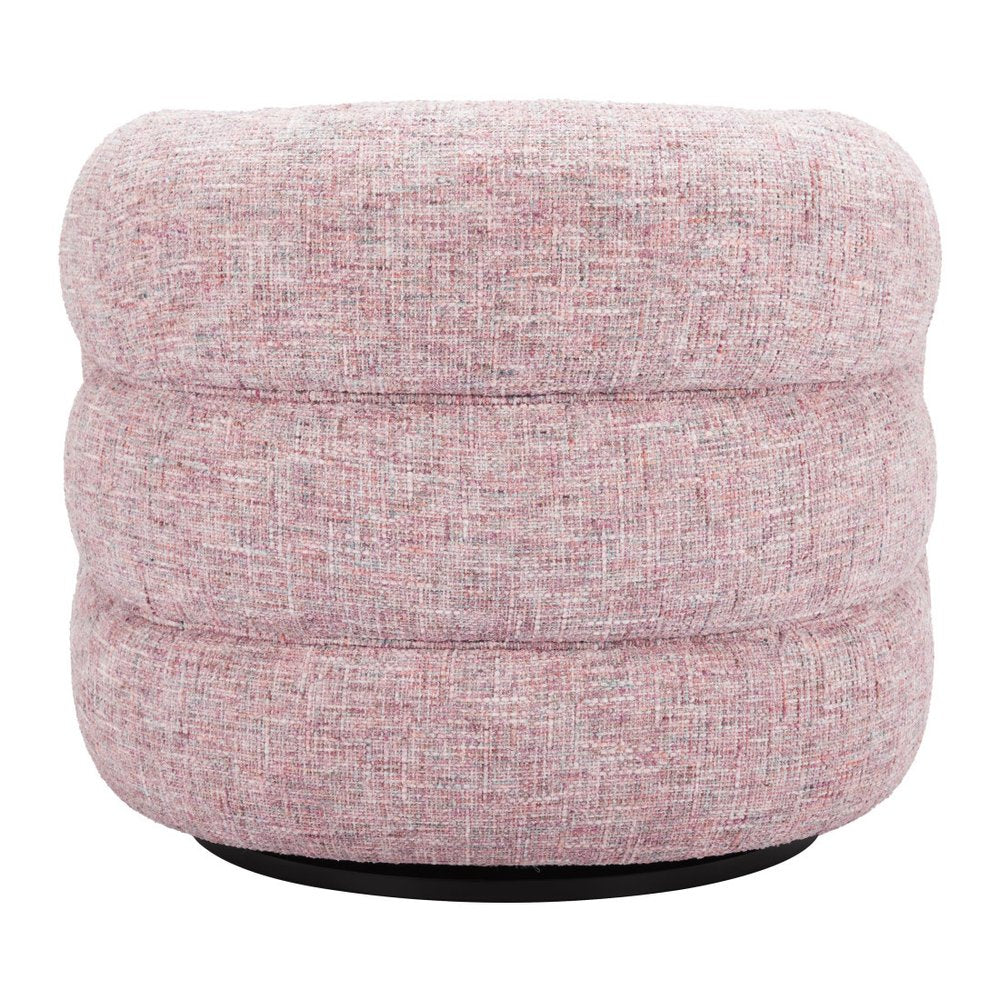 33" Pink Upholstered Swivel Arm Chair
