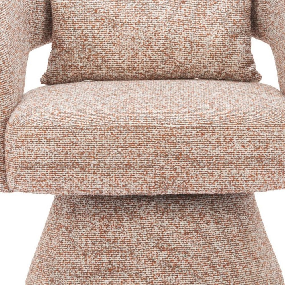 29" Brown Upholstered Swivel Arm Chair