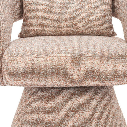 29" Brown Upholstered Swivel Arm Chair