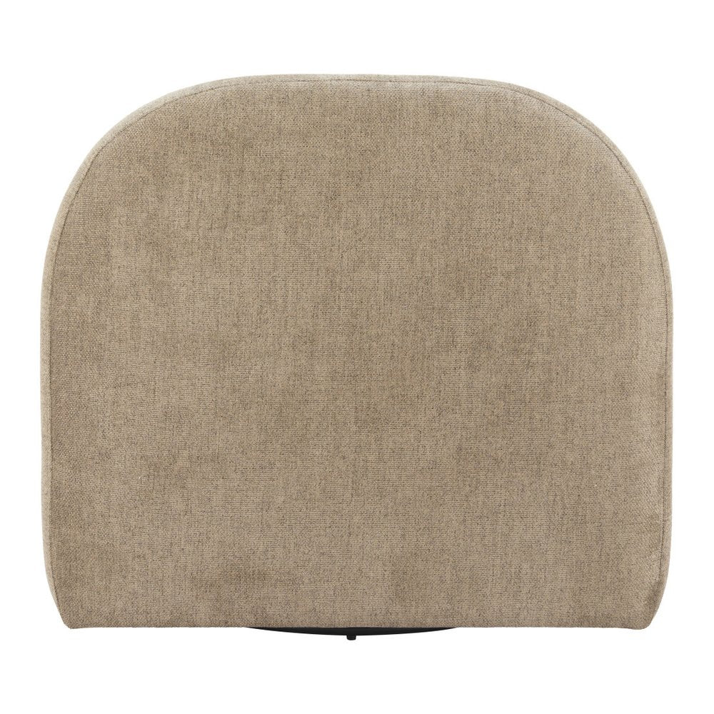 32" Brown Upholstered Swivel Side Chair