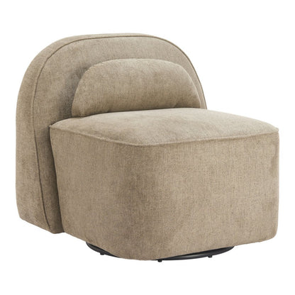 32" Brown Upholstered Swivel Side Chair