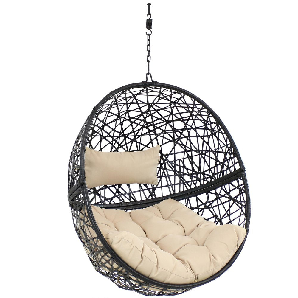 38" Yellow Steel Outdoor Egg Chair