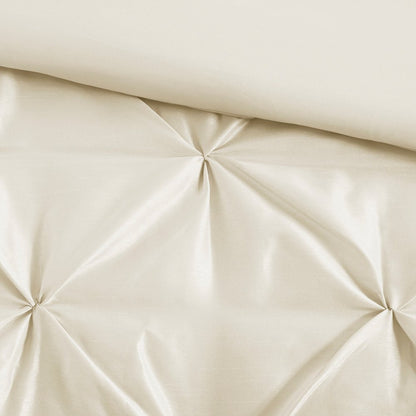 Set of Seven Ivory Queen Ring Stitch Polyester Sham And Comforter