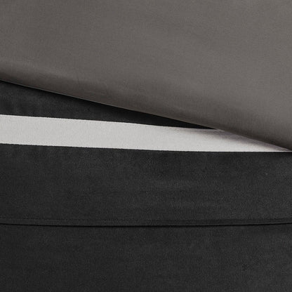 Set of Seven Black King Ring Stitch Polyester Sham And Comforter