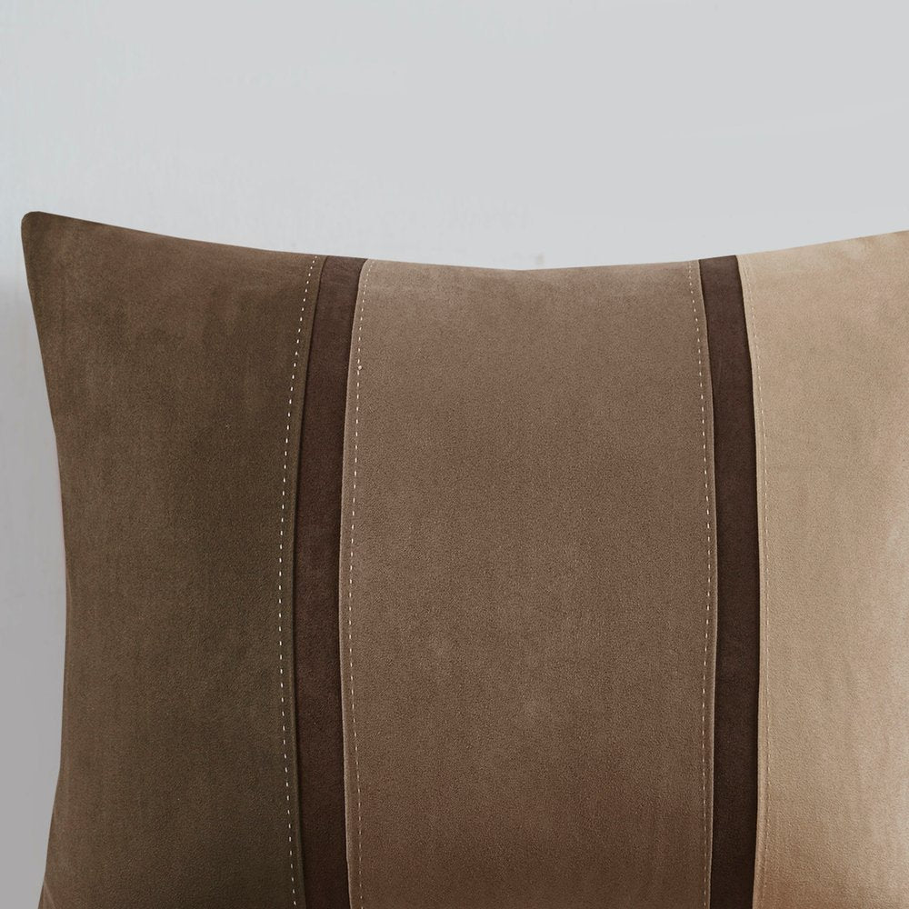 Set of Seven Brown King Ring Stitch Polyester Sham And Comforter