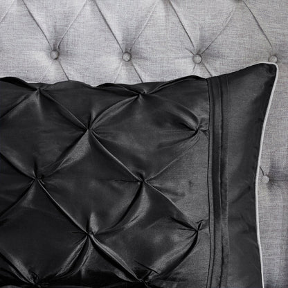 Set of Seven Black King Ring Stitch Polyester Sham And Comforter
