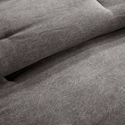 Set of Seven Gray King Ring Stitch Polyester Sham And Comforter