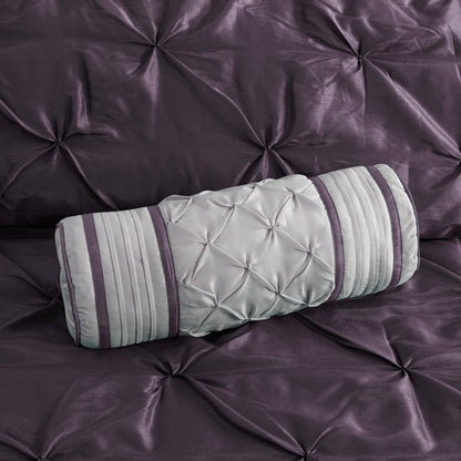 Set of Seven Plum Queen Ring Stitch Polyester Sham And Comforter