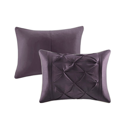 Set of Seven Plum Queen Ring Stitch Polyester Sham And Comforter