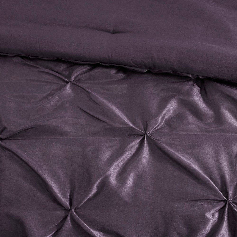 Set of Seven Plum Queen Ring Stitch Polyester Sham And Comforter