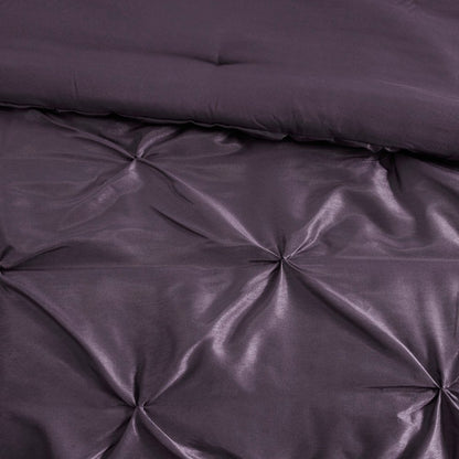 Set of Seven Plum Queen Ring Stitch Polyester Sham And Comforter