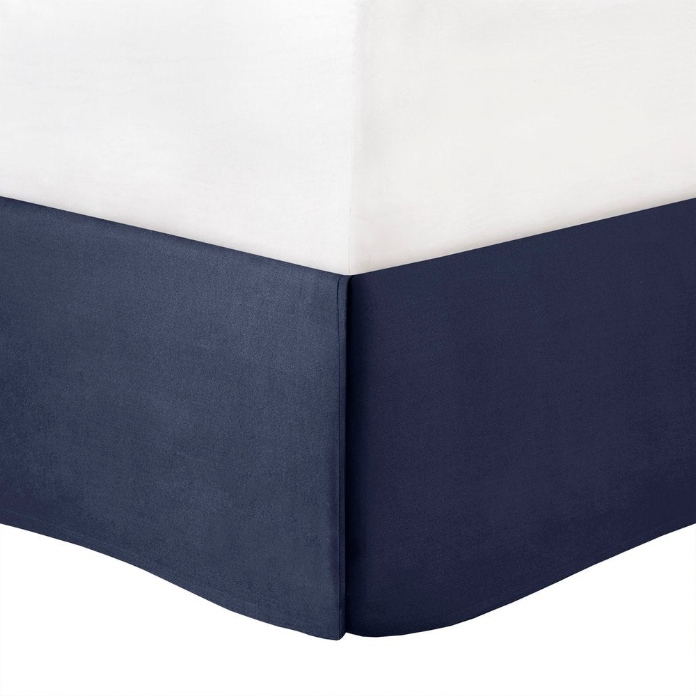 Set of Seven Navy Blue Queen Ring Stitch Polyester Sham And Comforter