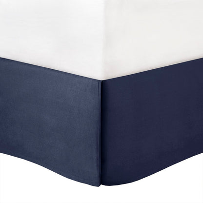 Set of Seven Navy Blue Queen Ring Stitch Polyester Sham And Comforter