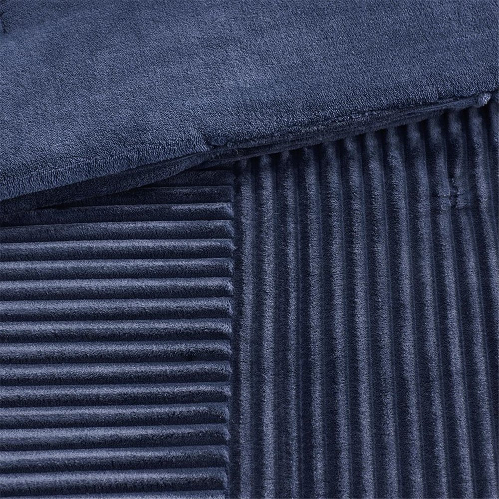Set of Three Blue King Ring Stitch Polyester Sham And Comforter