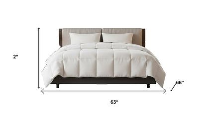 Set of Two White Ring Stitch Polyester Sham And Comforter