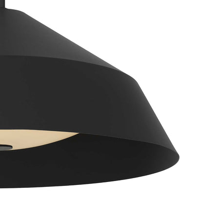 22" Black Aluminum Geometric LED Dimmable Outdoor Pendent Hanging Light
