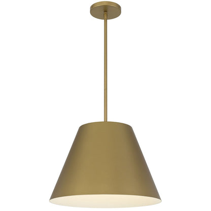 16" Antique Gold Aluminum Cone LED Dimmable Outdoor Pendent Hanging Light