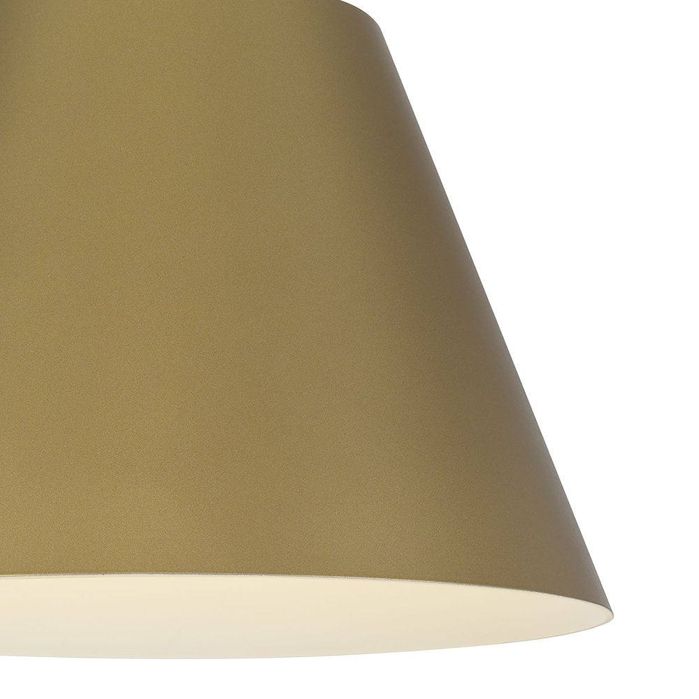 16" Antique Gold Aluminum Cone LED Dimmable Outdoor Pendent Hanging Light