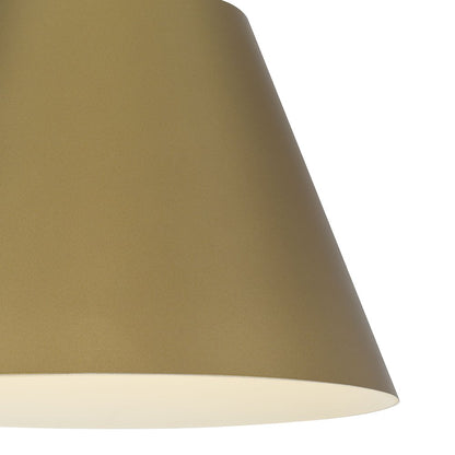 16" Antique Gold Aluminum Cone LED Dimmable Outdoor Pendent Hanging Light