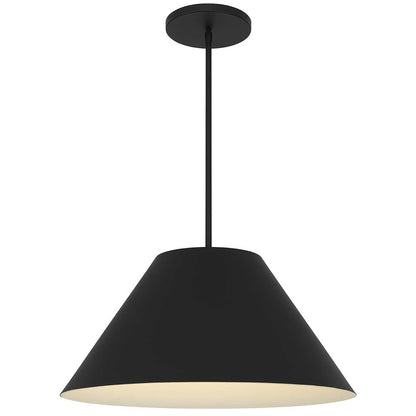 22" Black Aluminum Cone LED Dimmable Outdoor Pendent Hanging Light