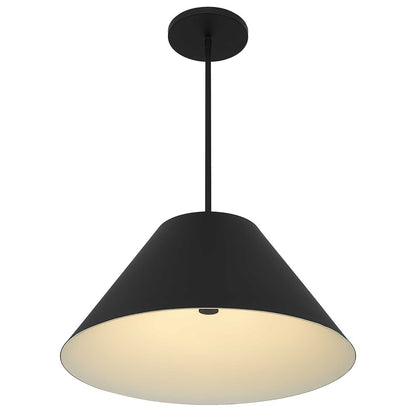 22" Black Aluminum Cone LED Dimmable Outdoor Pendent Hanging Light