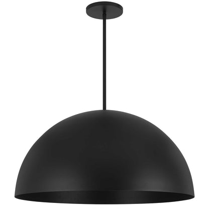 32" Black Aluminum Dome LED Dimmable Outdoor Pendent Hanging Light