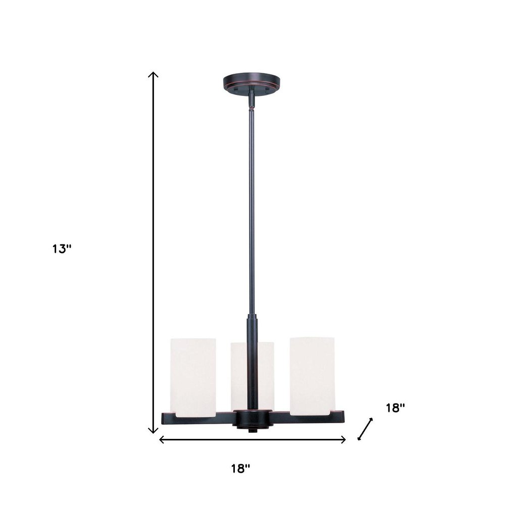 Three Light Dimmable Chandelier With Shades