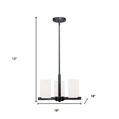 Three Light Dimmable Chandelier With Shades