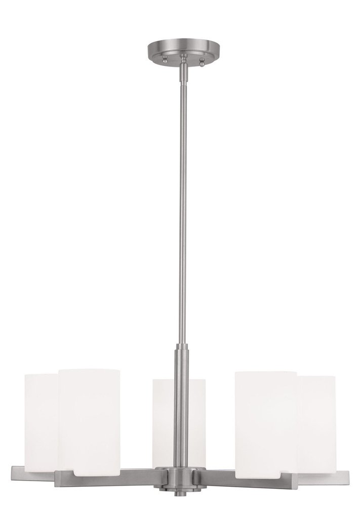 Five Light Dimmable Chandelier With Shades