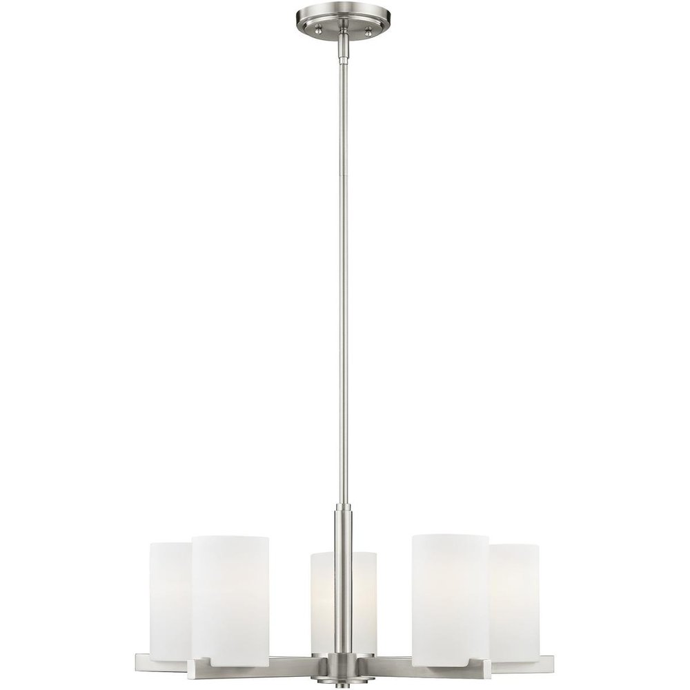 Five Light Dimmable Chandelier With Shades