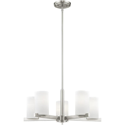 Five Light Dimmable Chandelier With Shades