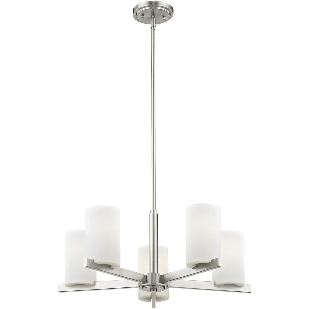 Five Light Dimmable Chandelier With Shades