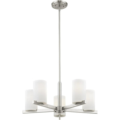 Five Light Dimmable Chandelier With Shades