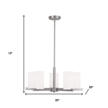 Five Light Dimmable Chandelier With Shades