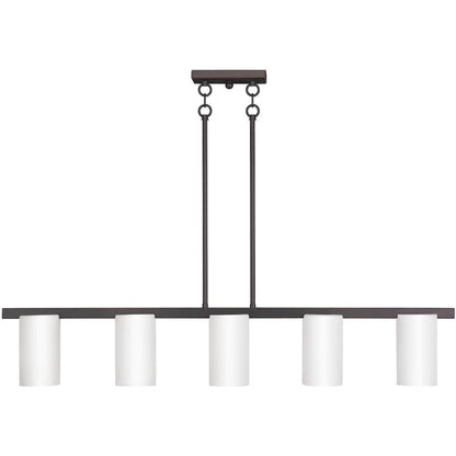Five Light Dimmable Chandelier With Shades
