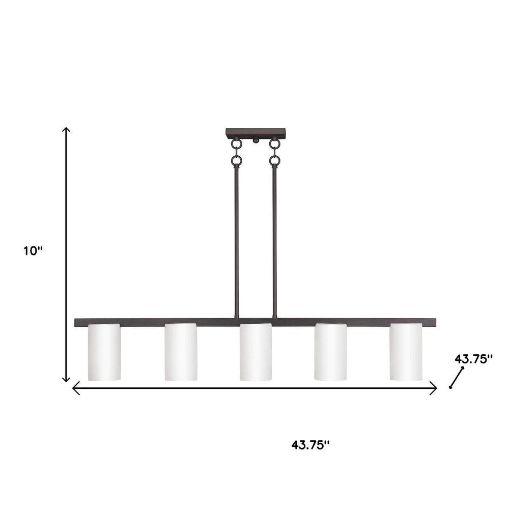 Five Light Dimmable Chandelier With Shades