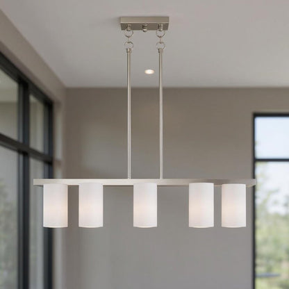 Five Light Dimmable Chandelier With Shades