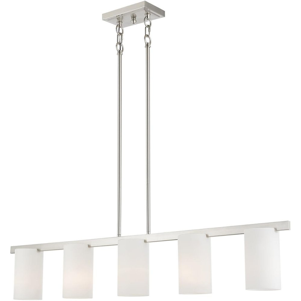 Five Light Dimmable Chandelier With Shades